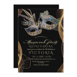 Masquerade Party Quinceañera Black & Gold Birthday