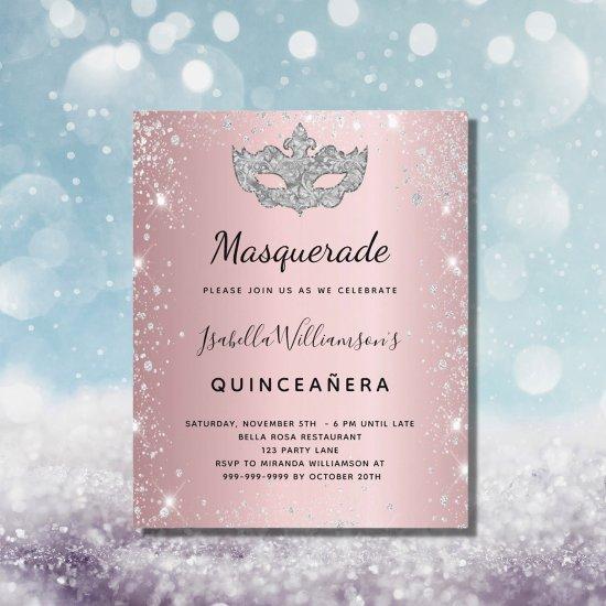 Masquerade pink silver Quinceanera