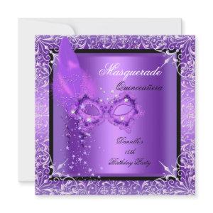 Masquerade Purple Mask Quinceanera Party
