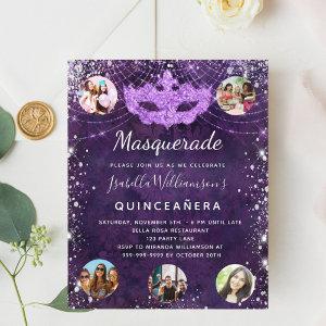 Masquerade purple Quinceanera budget  Flyer