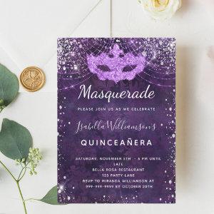 Masquerade purple silver glitter dust Quinceanera
