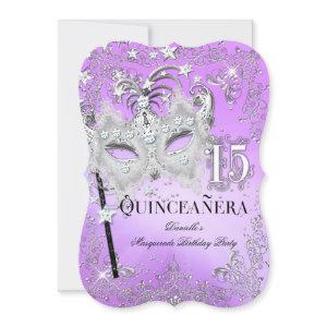 Masquerade Purple Silver Quinceanera Birthday