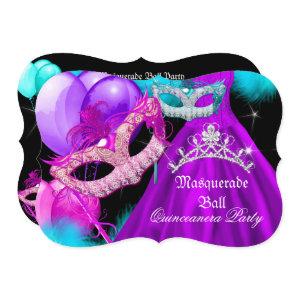 Masquerade Quinceanera 15 Party Teal Purple Pink