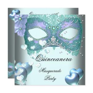 Masquerade Quinceanera 15 Teal Birthday Party