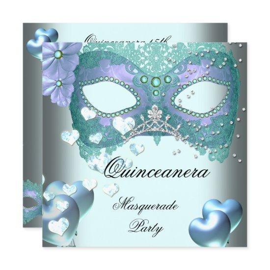 Masquerade Quinceanera 15 Teal Birthday Party