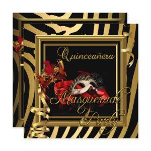 Masquerade Quinceanera 15 Zebra Red Birthday Party