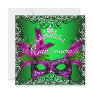 Masquerade Quinceanera 15th Lime Pink Party
