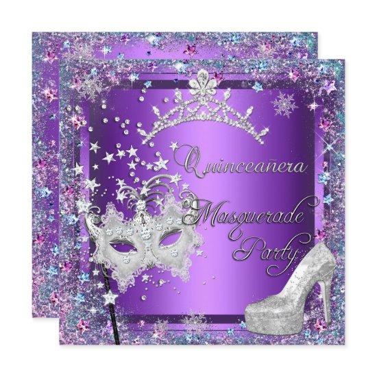 Masquerade Quinceanera 15th Party Purple Tiara