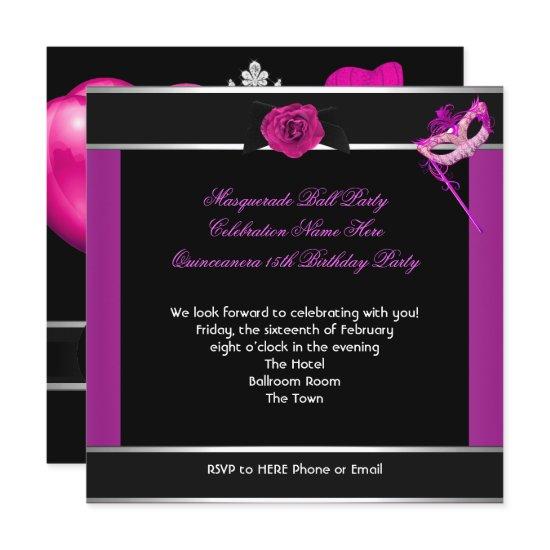 Masquerade Quinceanera Birthday Party Pink