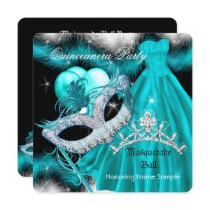 Masquerade Quinceanera Birthday Party Teal 2