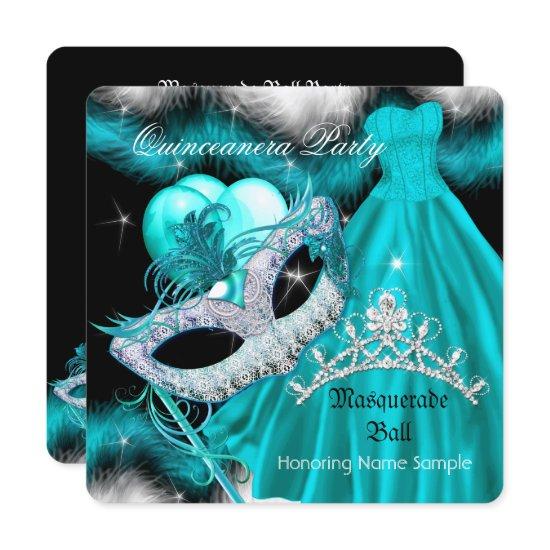 Masquerade Quinceanera Birthday Party Teal 2