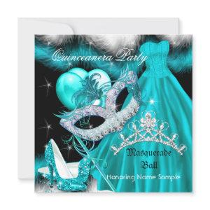 Masquerade Quinceanera Birthday Party Teal 3