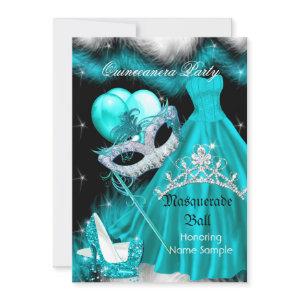 Masquerade Quinceanera Birthday Party Teal 3a