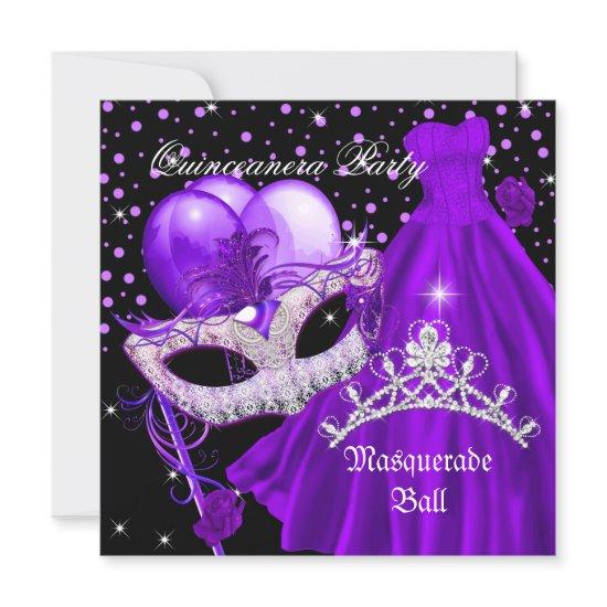 Masquerade Quinceanera Birthday Purple Mask