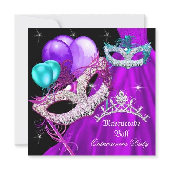 Masquerade Quinceanera Masks Purple Dress