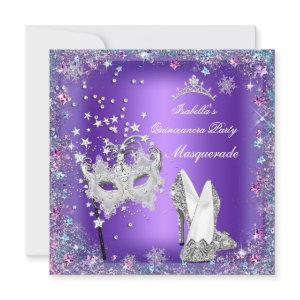 Masquerade Quinceanera Party Mask Purple Tiara