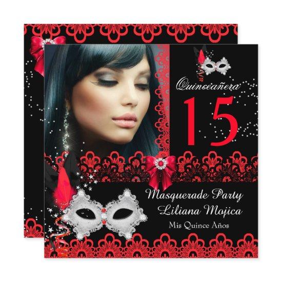 Masquerade Quinceanera Party Red Lace