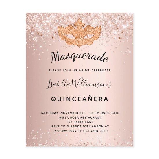 Masquerade rose gold Quinceanera