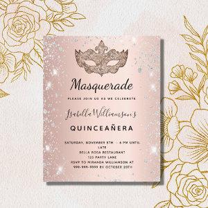 Masquerade rose gold silver Quinceanera