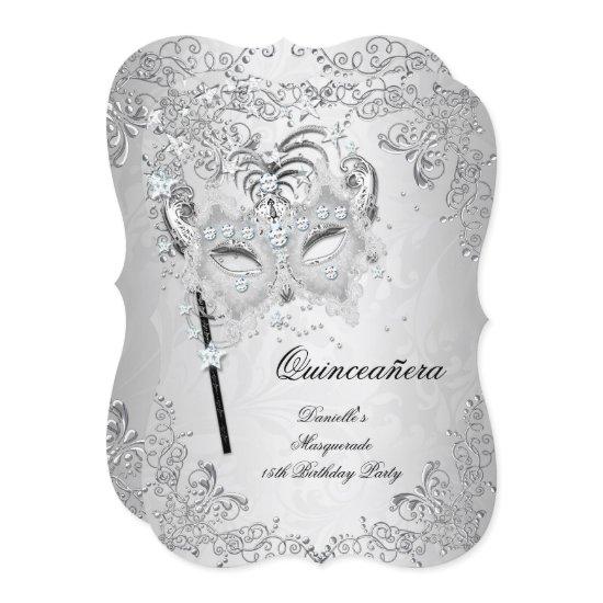 Masquerade Silver Quinceanera 15th Birthday