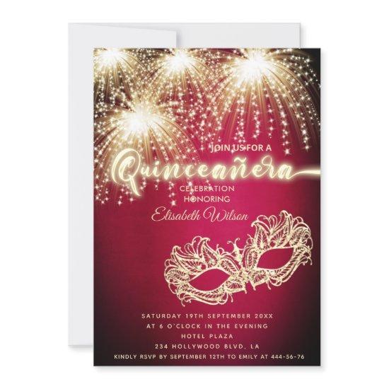 Masquerade sparkling firework luxury Quinceañera
