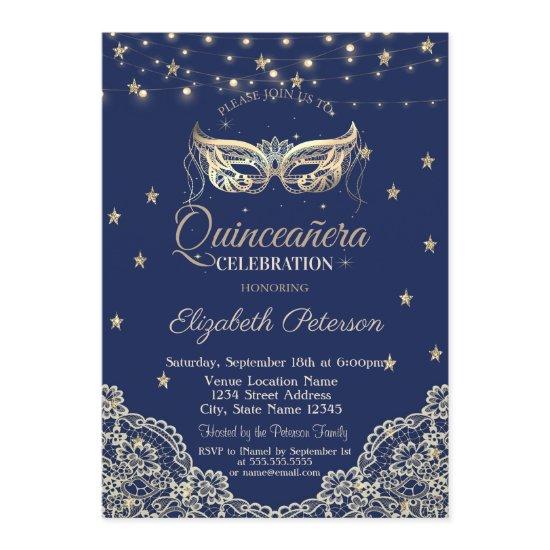 Masquerade,String Lights,Lace,Stars  Quinceañera