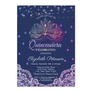 Masquerade,String Lights,Stars,Lace Quinceañera