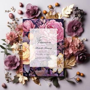 Mauve and Gold Floral Quinceañera