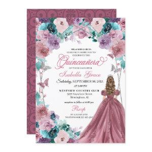 Mauve Purple Teal Pink Sunset Quinceanera