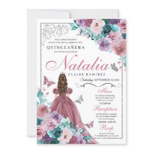 Mauve & Teal Ocean Sunset Princess Quinceanera