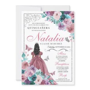 Mauve & Teal Ocean Sunset Princess Quinceanera