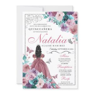Mauve & Teal Ocean Sunset Princess Quinceanera