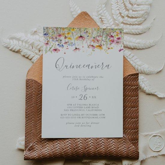 Meadow Colorful Wildflower Quinceañera
