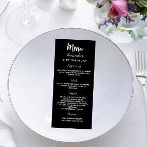 Menu black white