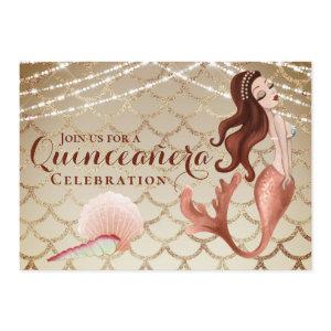 Mermaid in Rose Gold Under the Sea Quinceañera