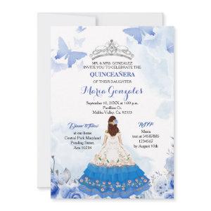 Mexican Baby Blue Butterfly Quinceanera Birthday
