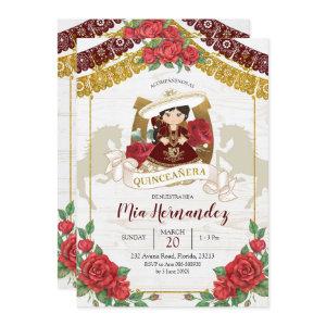 Mexican Charra Burgundy Red Quinceanera Western In