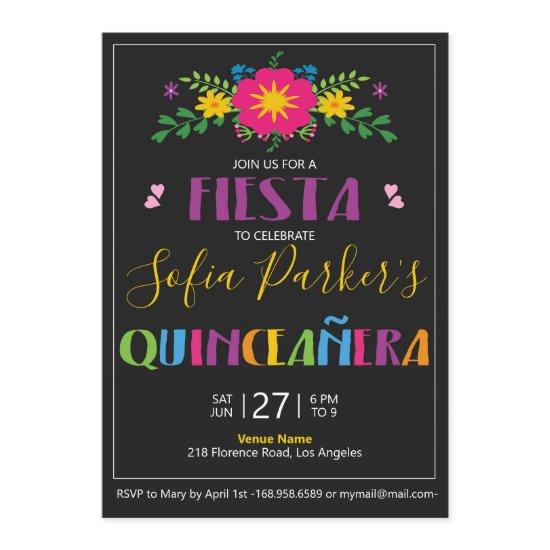 Mexican colorful Fiesta Quinceañera