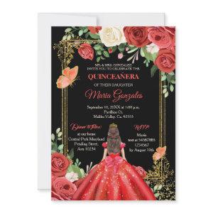 Mexican Coral Red Princess Quinceanera Butterfly