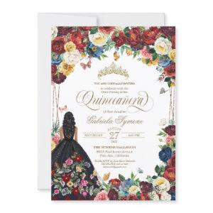 Mexican Embroidery Butterfly Floral Quinceanera In