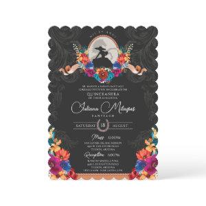 Mexican Fiesta Colorful Floral Western Quinceanera
