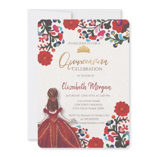 Mexican Fiesta Dress Tiara Quinceañera