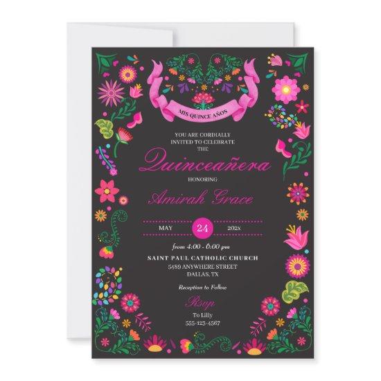 Mexican Fiesta Embroidery Quinceañera