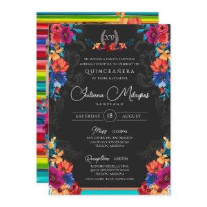 Mexican Fiesta Floral Add Your Photo Quinceanera