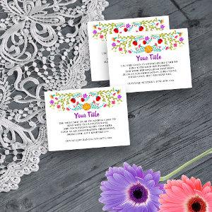 Mexican Fiesta Floral Black White Reception Enclosure Card