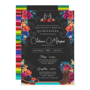 Mexican Fiesta Floral Charro Photo Quinceanera