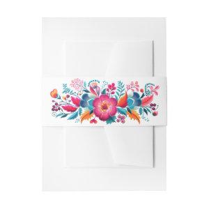 Mexican Fiesta Flowers Quinceanera  Belly Band