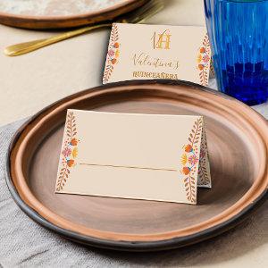 Mexican Floral Pretty Folk Art Personalized Place Card
