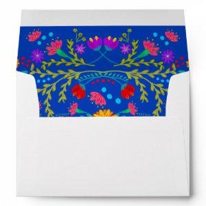 Mexican Flowers and Papel Picado Return Address Envelope