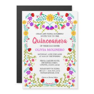 Mexican Folk Art Colorful Floral Quinceanera Magnetic